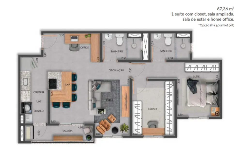 Apartamento, 3 quartos, 67 m² - Foto 8