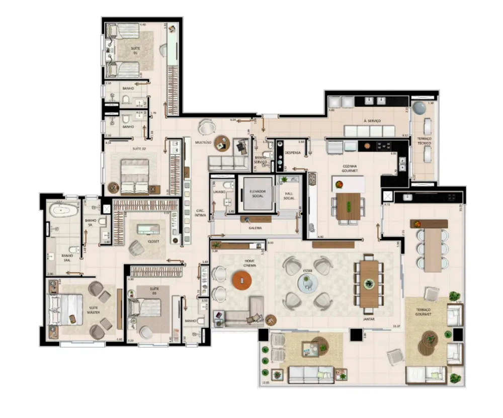 Apartamento, 4 quartos, 376 m² - Foto 13