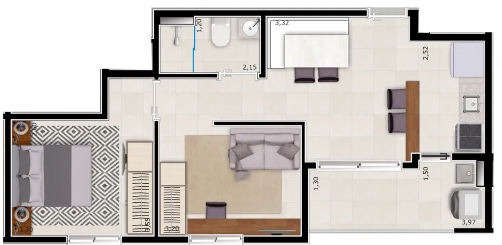 Apartamento, 2 quartos, 50 m² - Foto 3