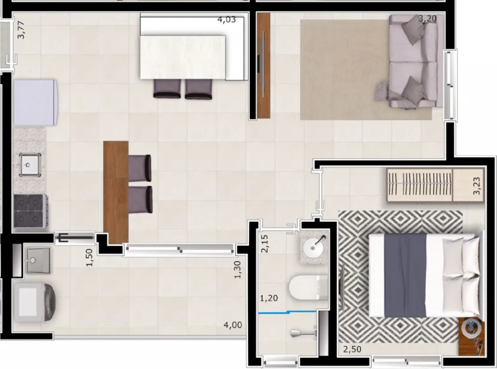 Apartamento, 2 quartos, 50 m² - Foto 2