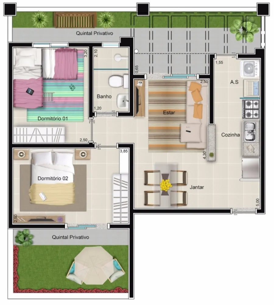 Apartamento, 2 quartos, 48 m² - Foto 2