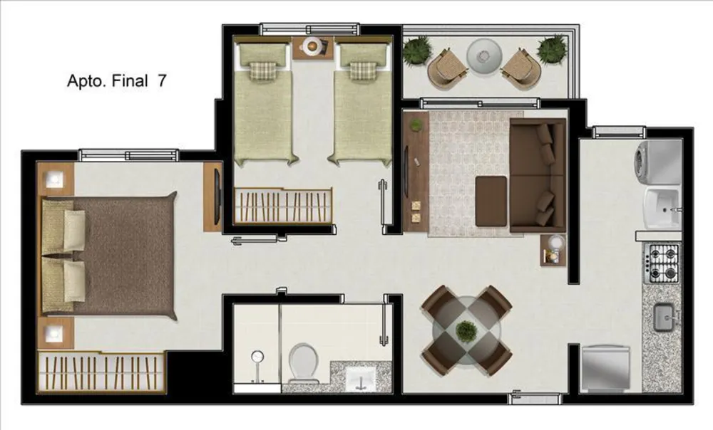 Apartamento, 2 quartos, 47 m² - Foto 2