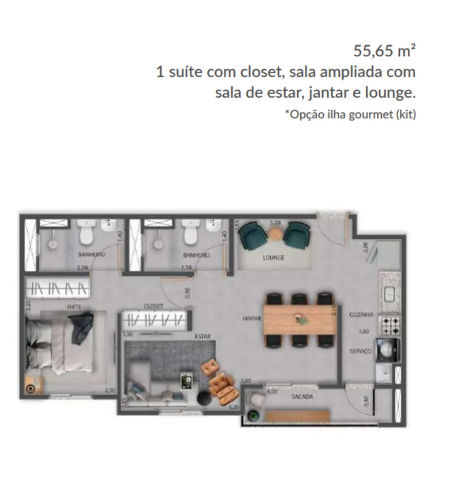 Apartamento, 2 quartos, 55 m² - Foto 9