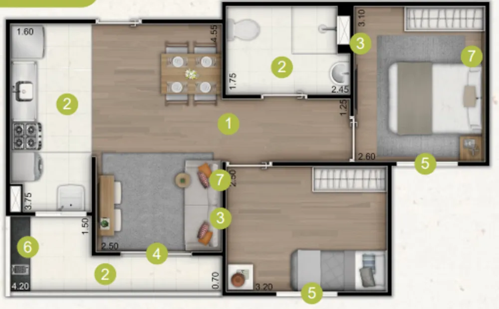 Apartamento, 2 quartos, 48 m² - Foto 4