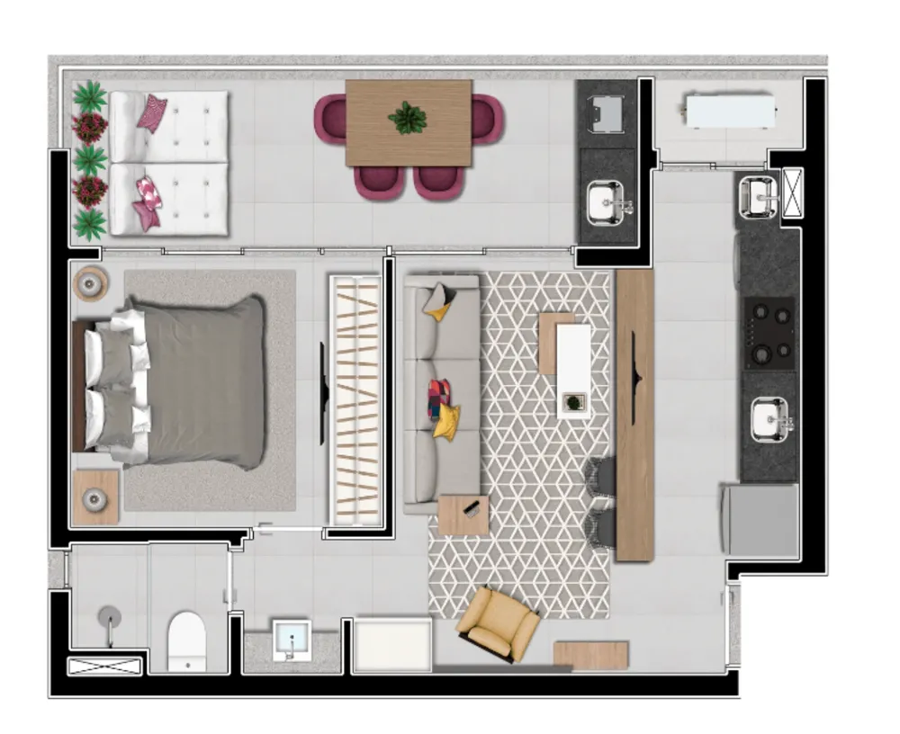 Apartamento, 1 quarto, 49 m² - Foto 8
