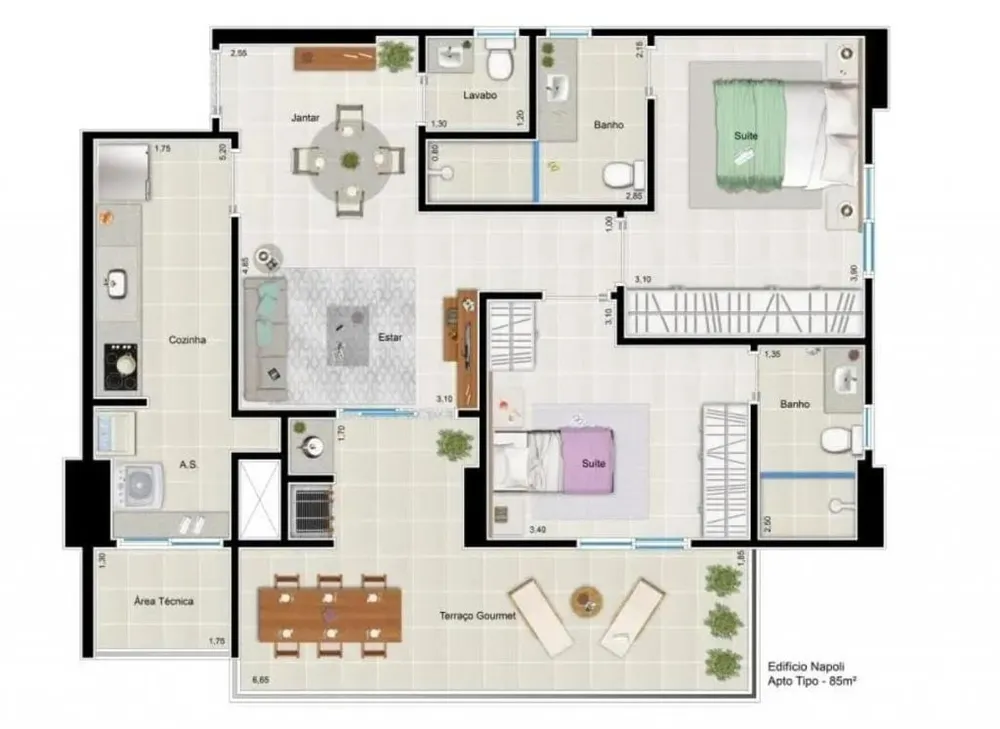 Apartamento, 2 quartos, 85 m² - Foto 7