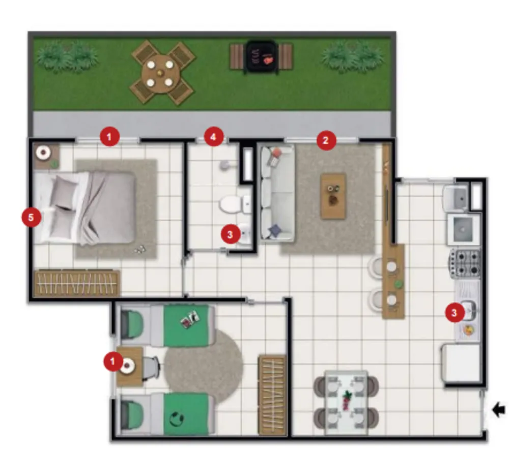 Apartamento, 2 quartos, 43 m² - Foto 1