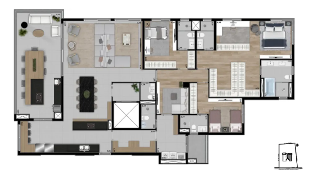 Apartamento, 3 quartos, 254 m² - Foto 3