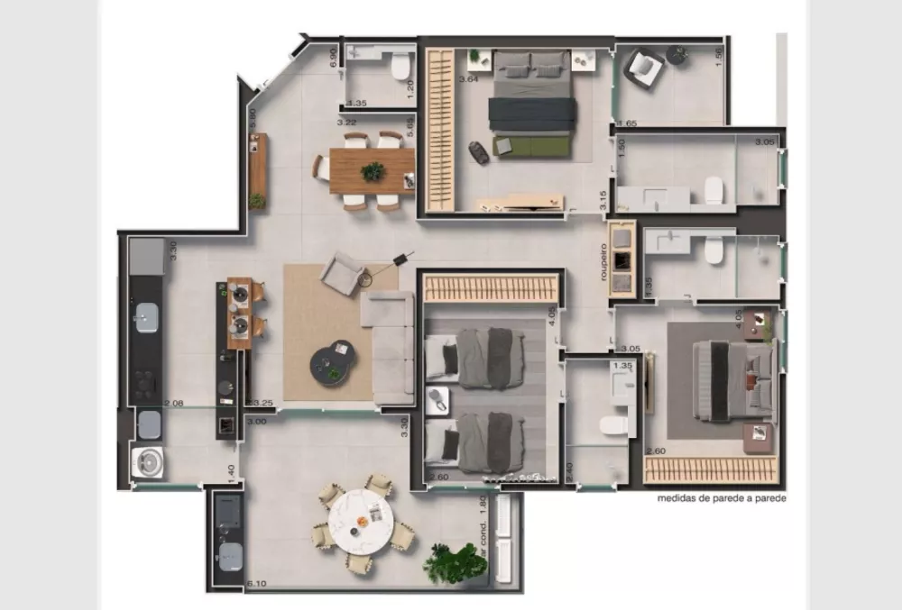 Apartamento à venda com 3 quartos, 126m² - Foto 3