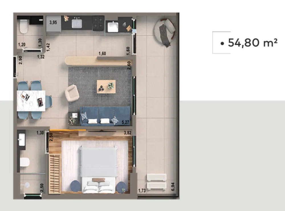 Apartamento, 1 quarto, 53 m² - Foto 4