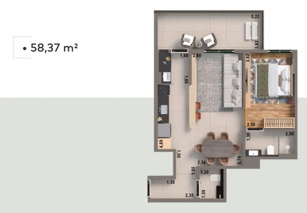 Apartamento, 1 quarto, 61 m² - Foto 10