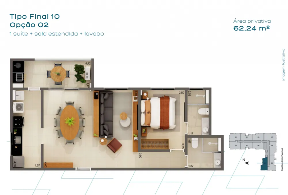 Apartamento, 2 quartos, 62 m² - Foto 8