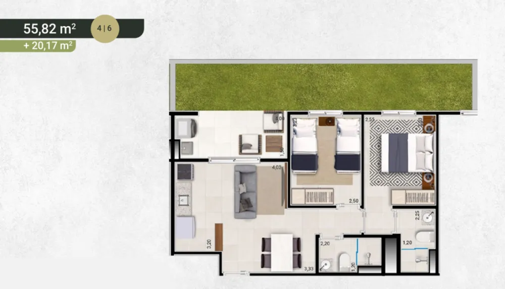 Apartamento, 2 quartos, 56 m² - Foto 15