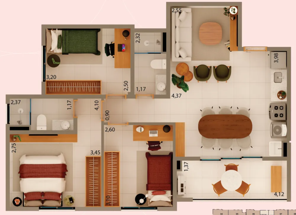 Apartamento, 3 quartos, 70 m² - Foto 2