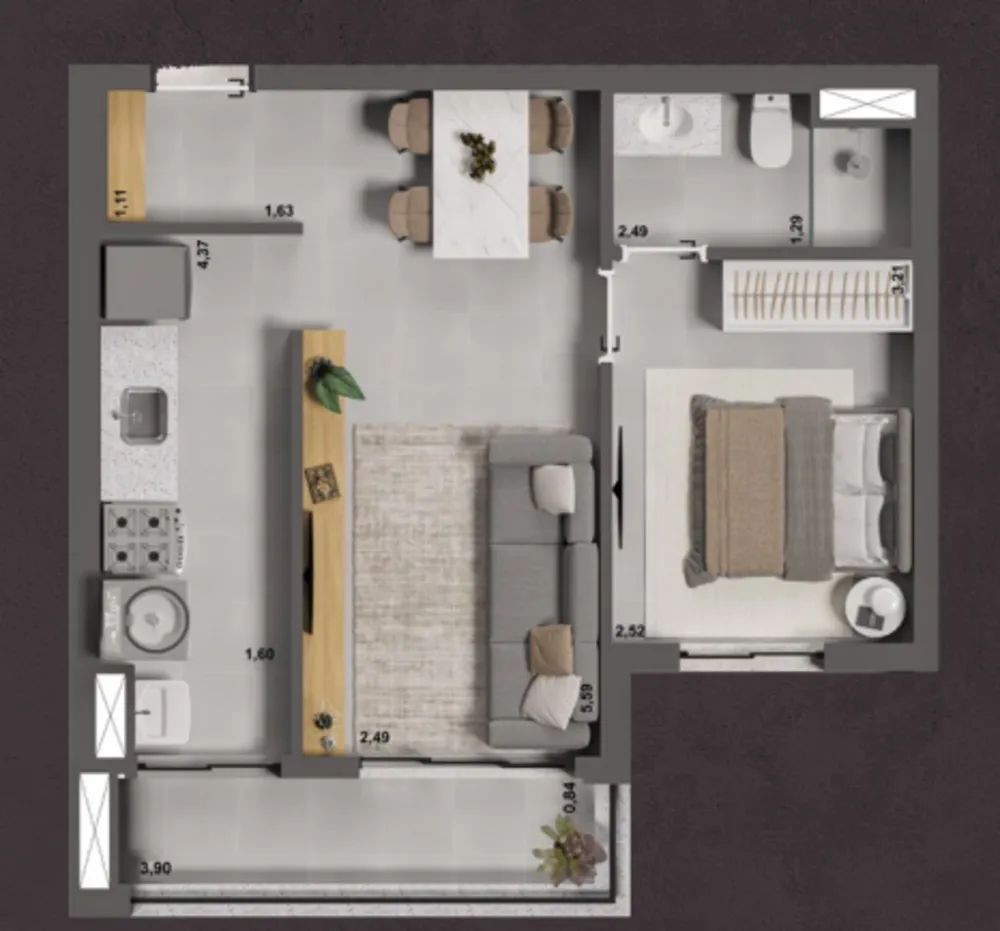 Apartamento, 1 quarto, 44 m² - Foto 6