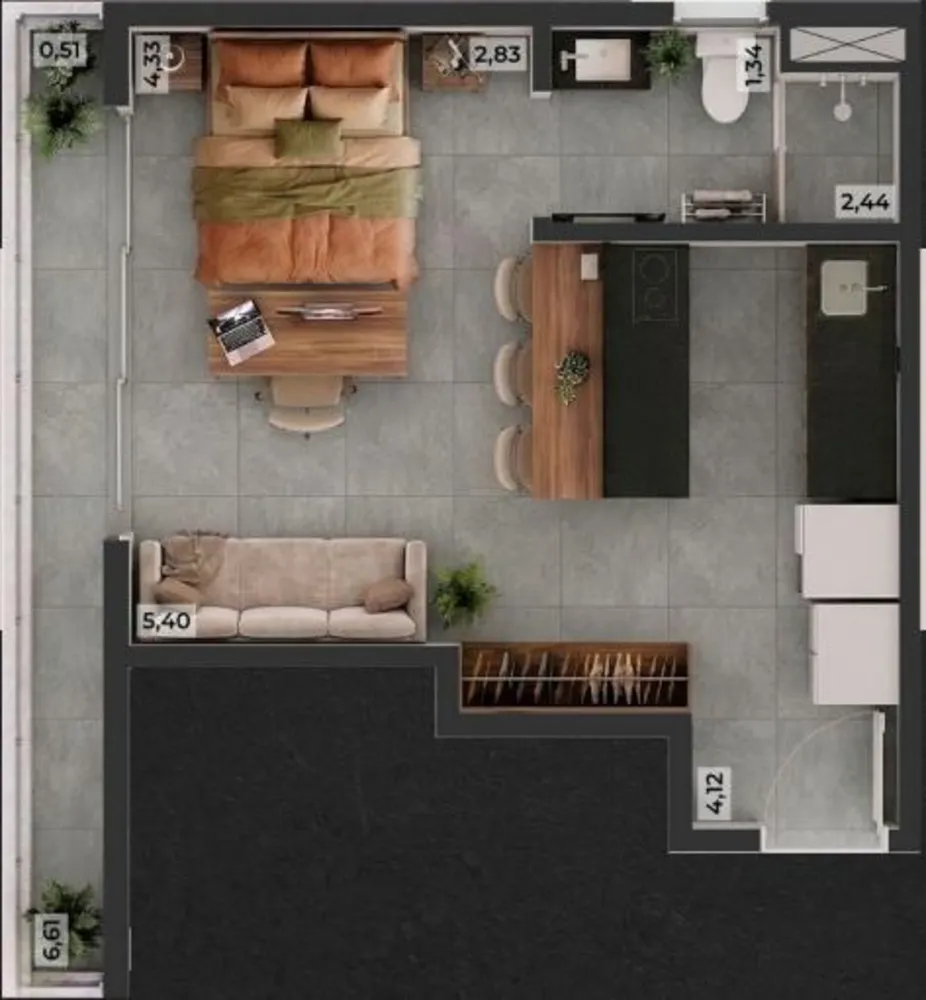 Apartamento, 1 quarto, 34 m² - Foto 2