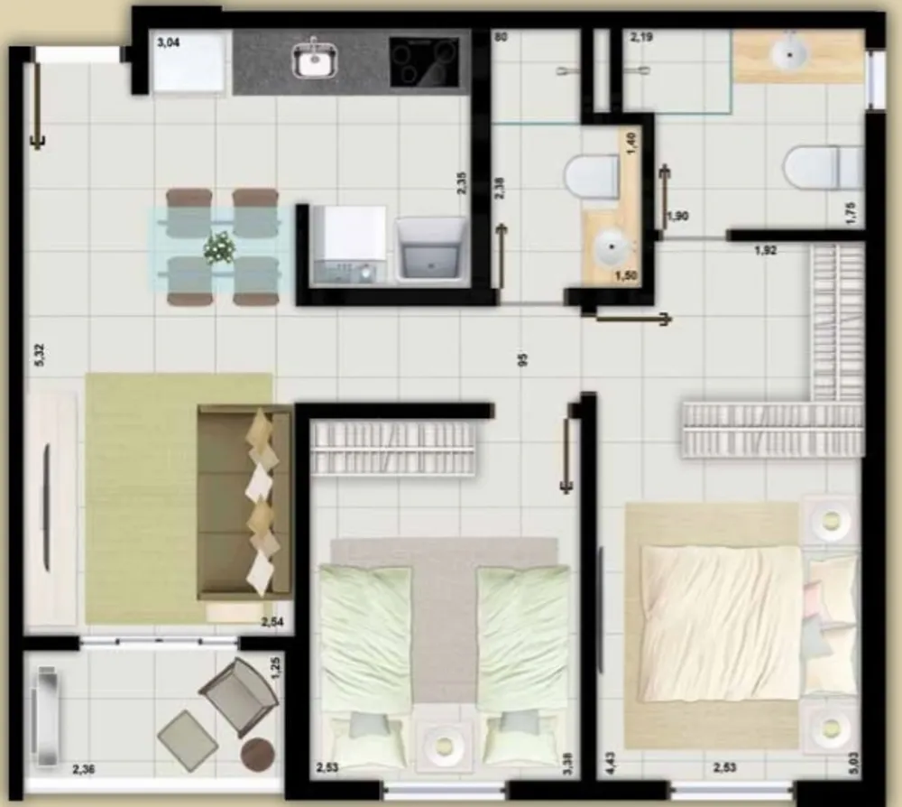 Apartamento, 2 quartos, 57 m² - Foto 12