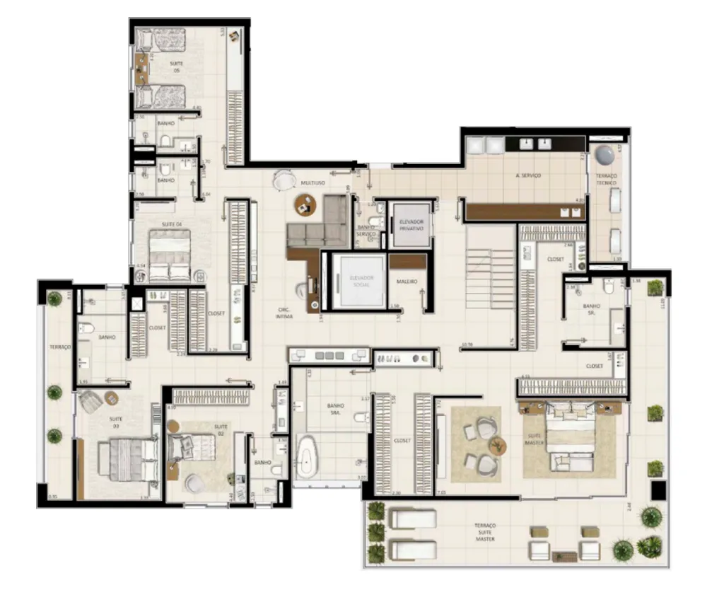 Apartamento, 5 quartos, 726 m² - Foto 16
