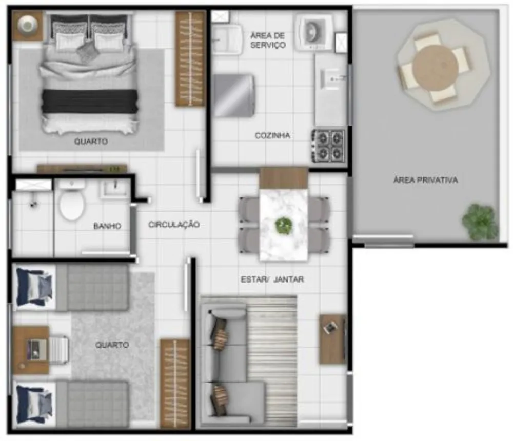 Apartamento, 2 quartos, 50 m² - Foto 1
