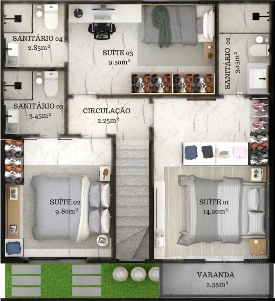 Casa, 3 quartos, 168 m² - Foto 2