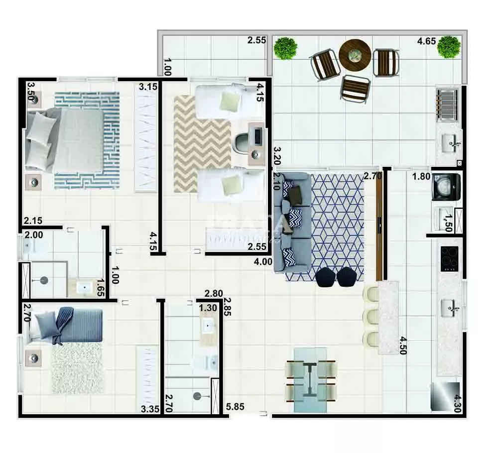 Apartamento à venda com 2 quartos, 66m² - Foto 8