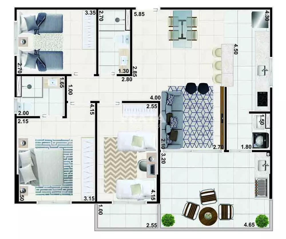 Apartamento à venda com 2 quartos, 66m² - Foto 5