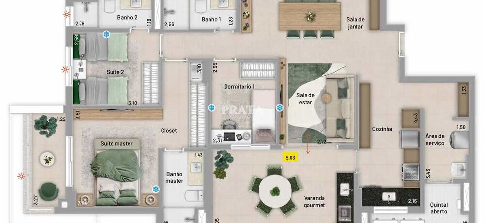 Apartamento, 3 quartos, 96 m² - Foto 5