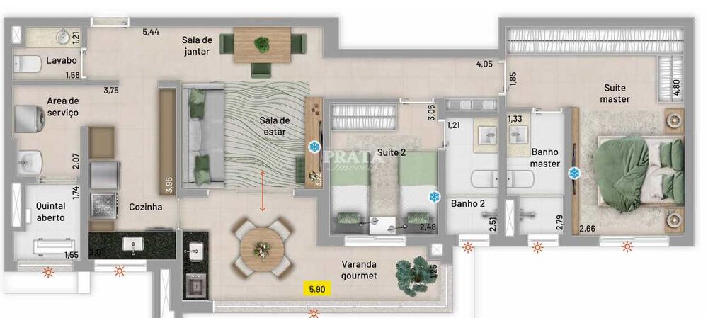 Apartamento, 3 quartos, 96 m² - Foto 4