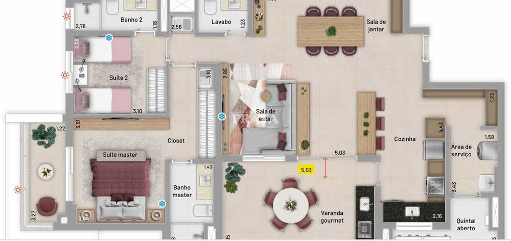 Apartamento, 3 quartos, 96 m² - Foto 9