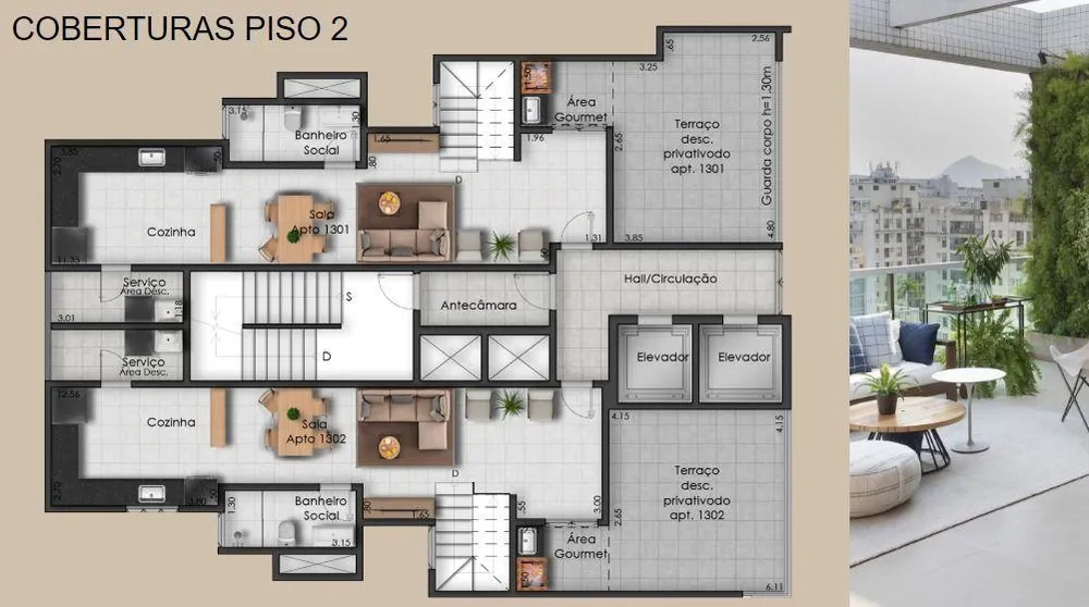 Cobertura, 3 quartos, 137 m² - Foto 4