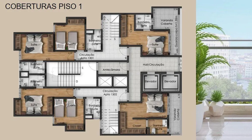 Cobertura, 3 quartos, 137 m² - Foto 2