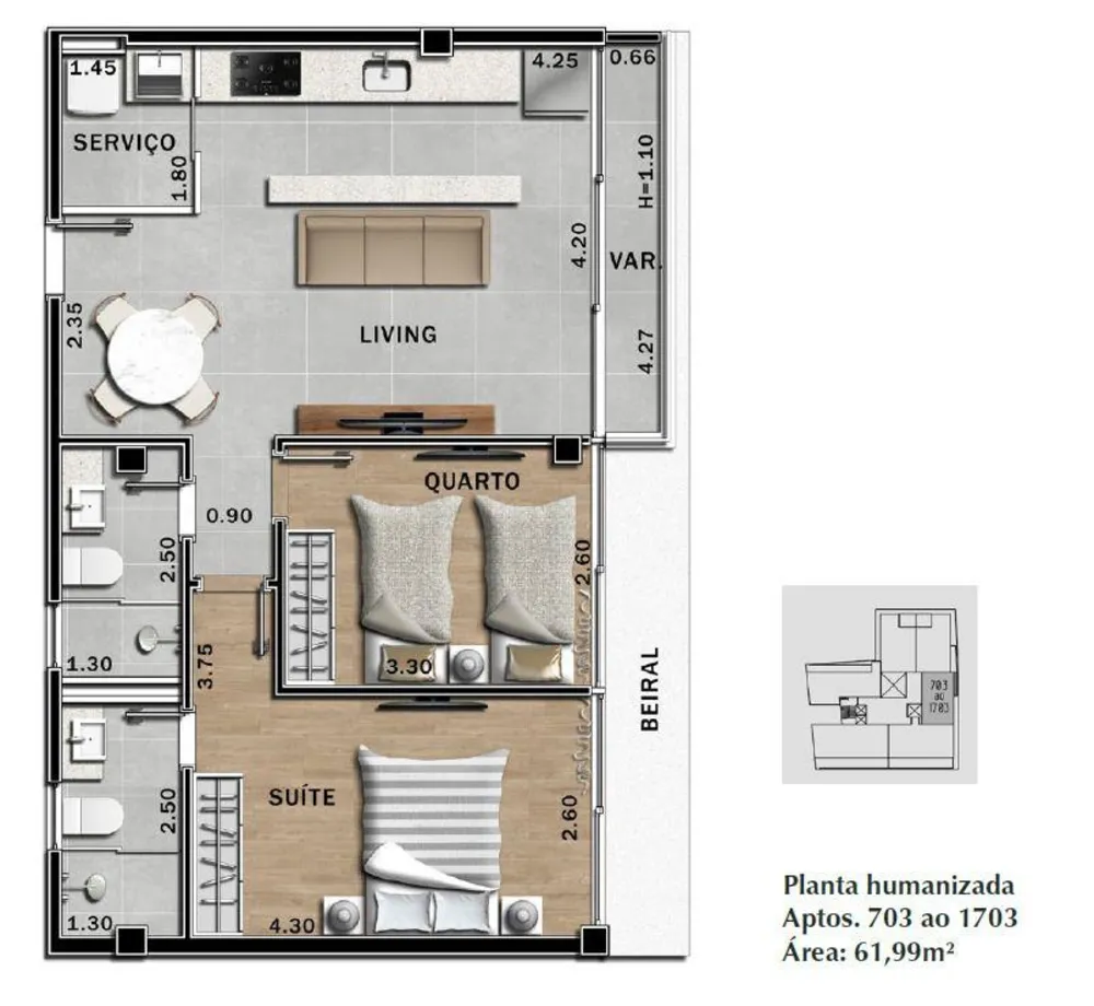 Apartamento, 2 quartos, 61 m² - Foto 14