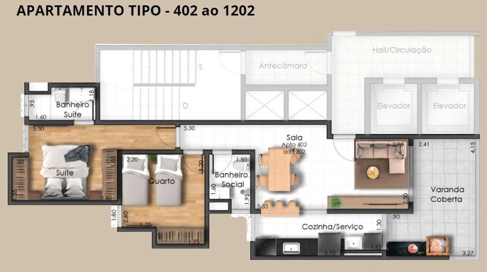Apartamento, 2 quartos, 68 m² - Foto 2