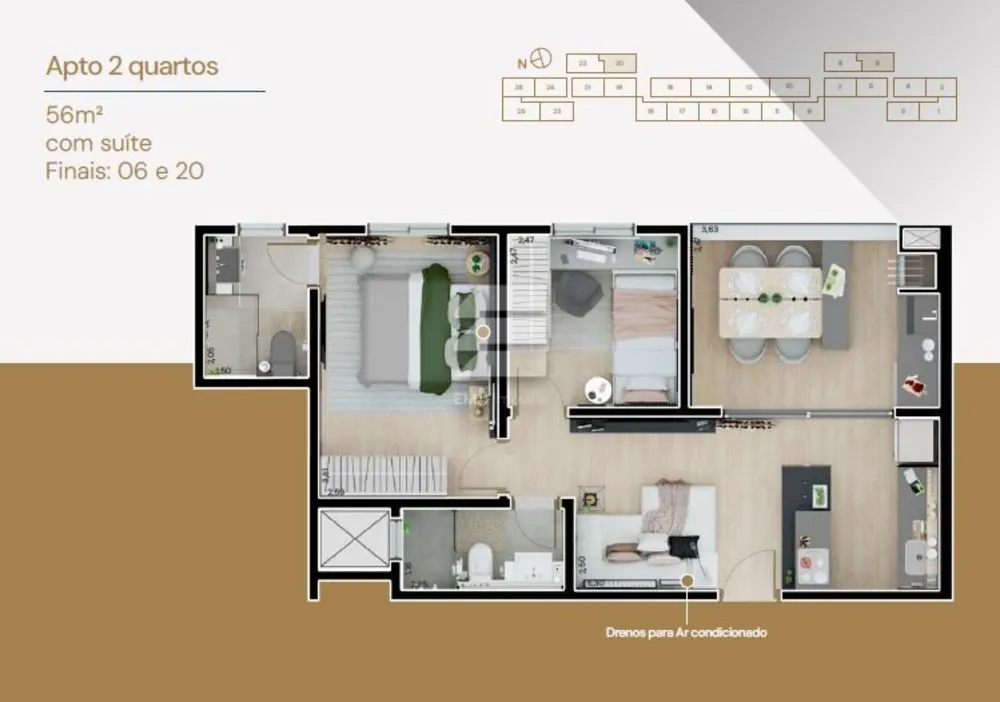 Apartamento, 2 quartos, 56 m² - Foto 7