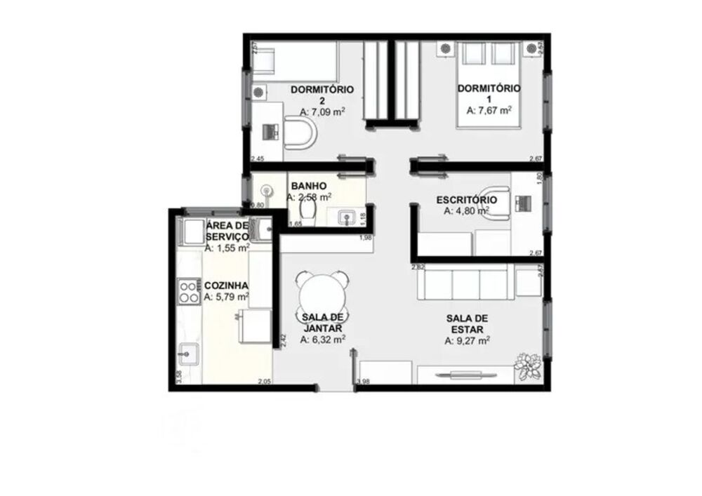 Apartamento à venda e aluguel com 3 quartos, 55m² - Foto 12