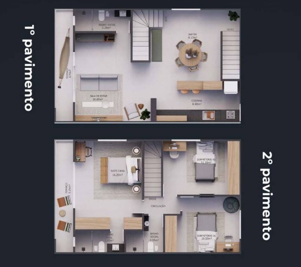 Sobrado, 3 quartos, 124 m² - Foto 1