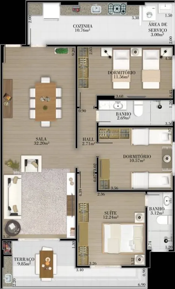 Apartamento, 2 quartos, 86 m² - Foto 4