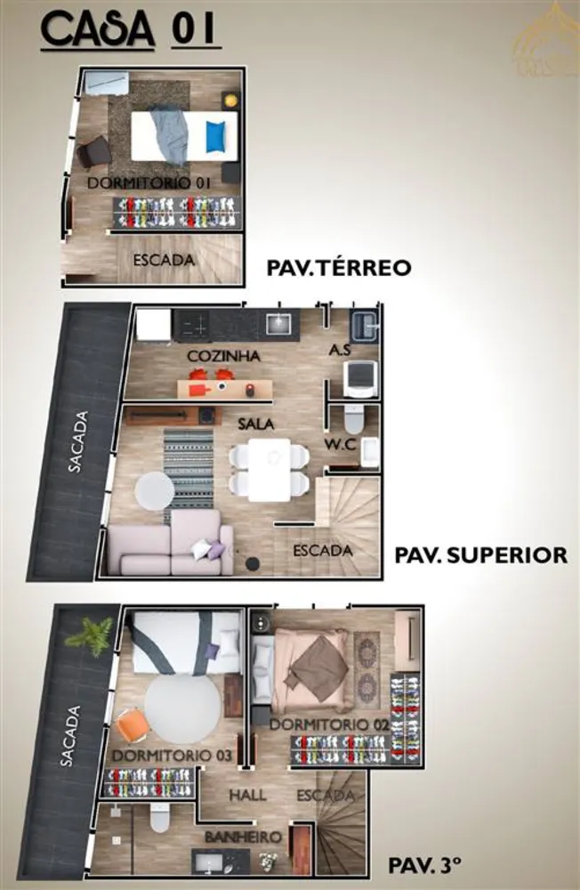Sobrado, 3 quartos, 90 m² - Foto 8
