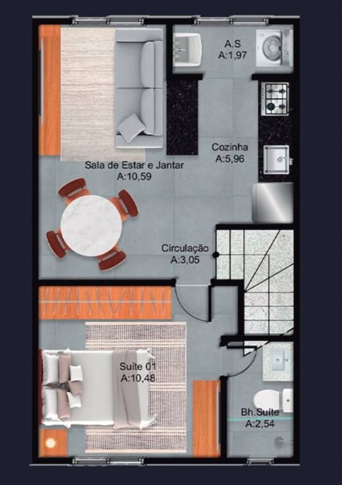 Casa de Condomínio, 1 quarto - Foto 1