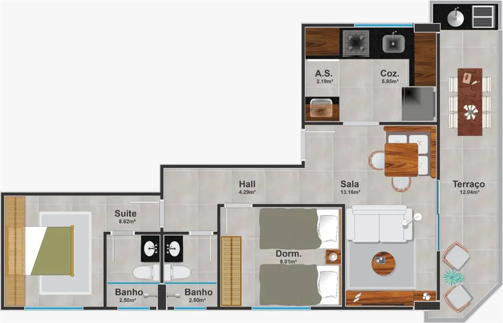 Cobertura, 2 quartos, 55 m² - Foto 15