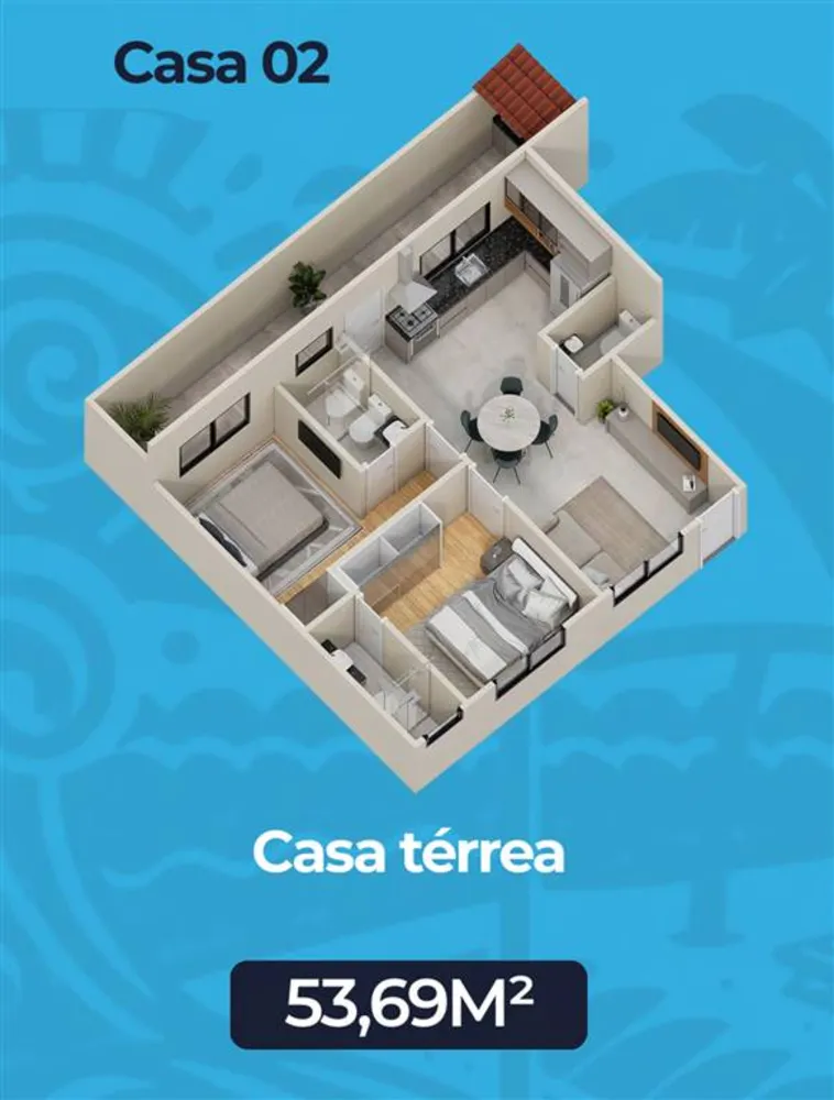 Casa, 2 quartos, 54 m² - Foto 1