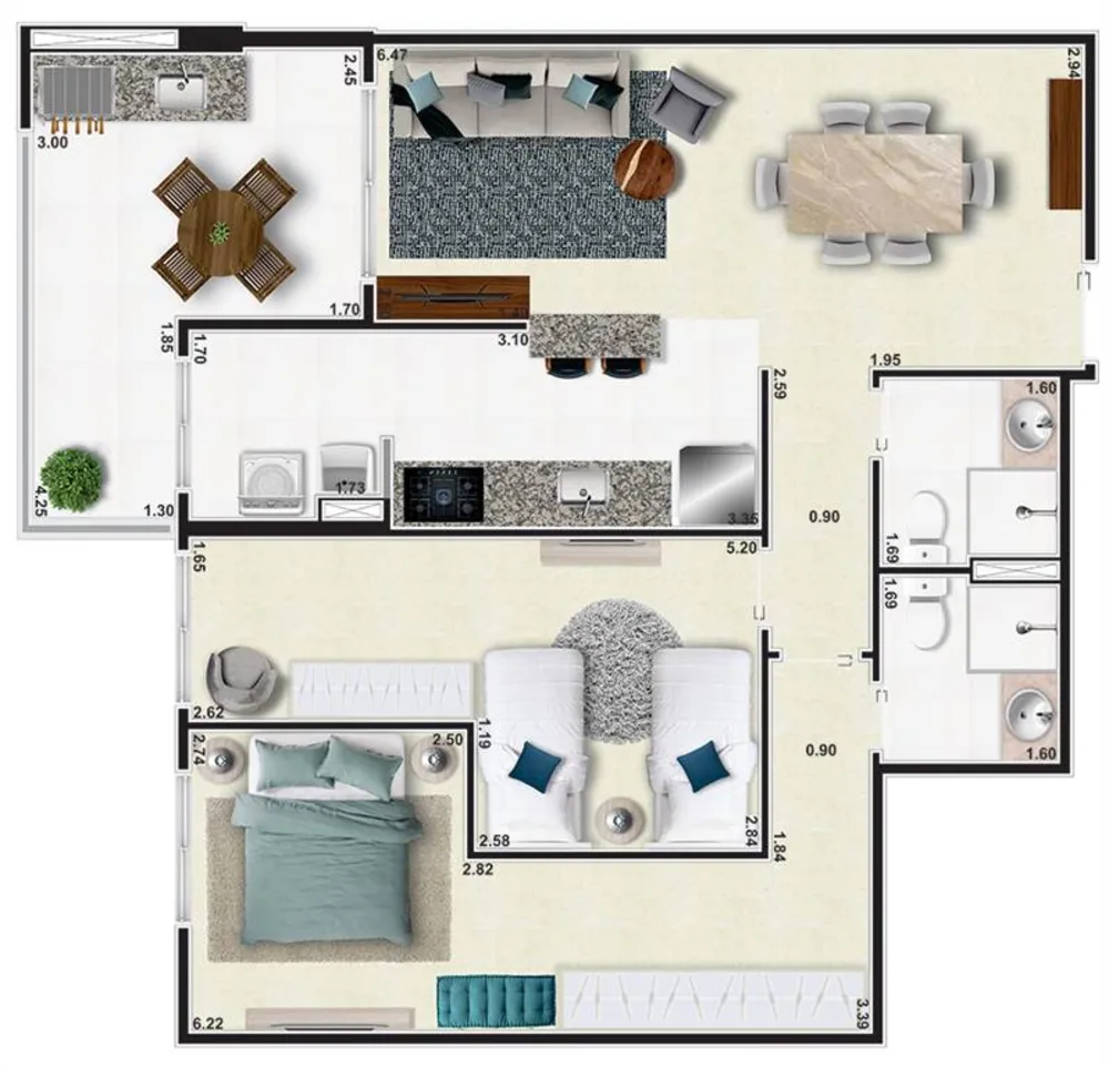 Apartamento, 2 quartos, 79 m² - Foto 3