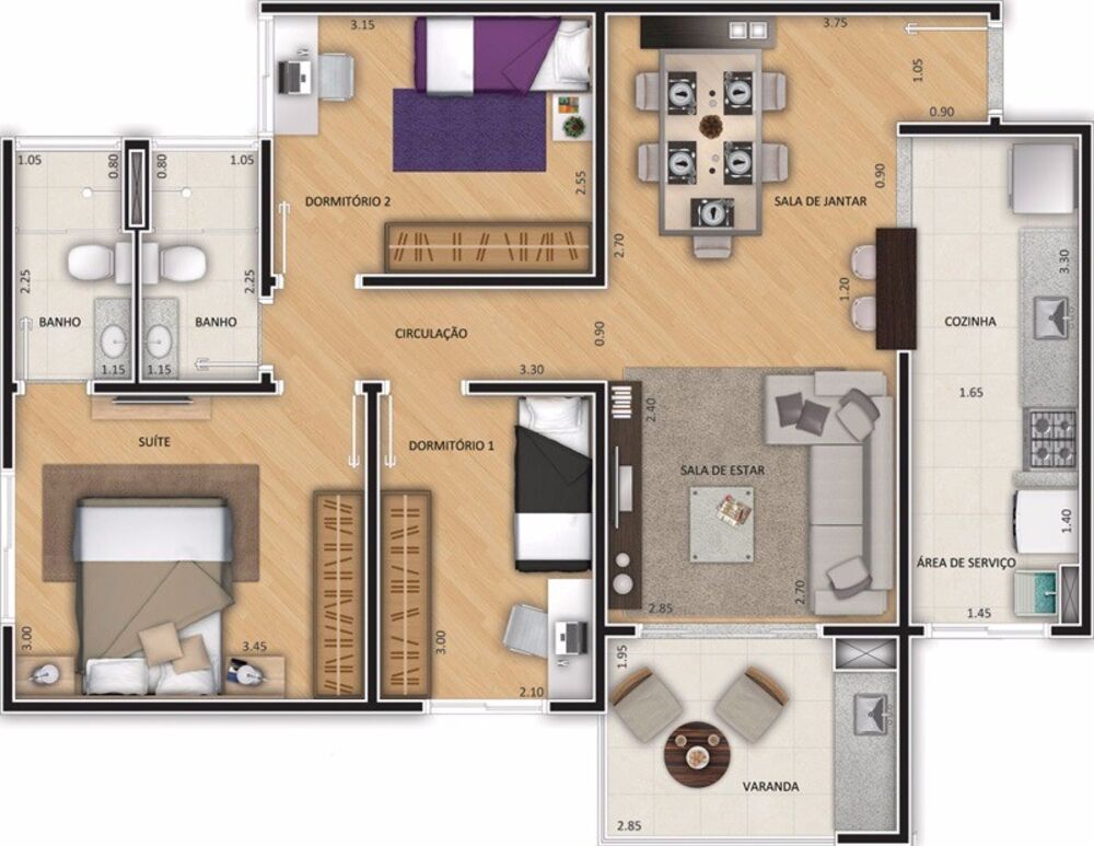 Apartamento, 3 quartos, 73 m² - Foto 4