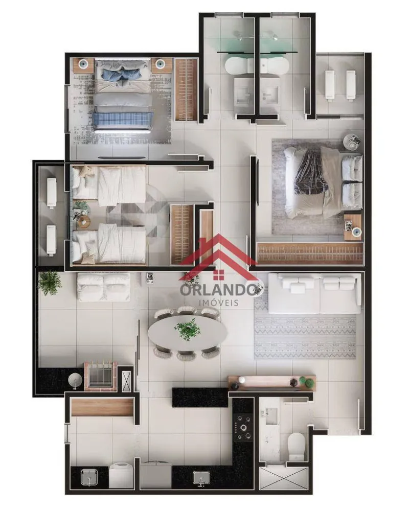 Apartamento, 3 quartos, 84 m² - Foto 2