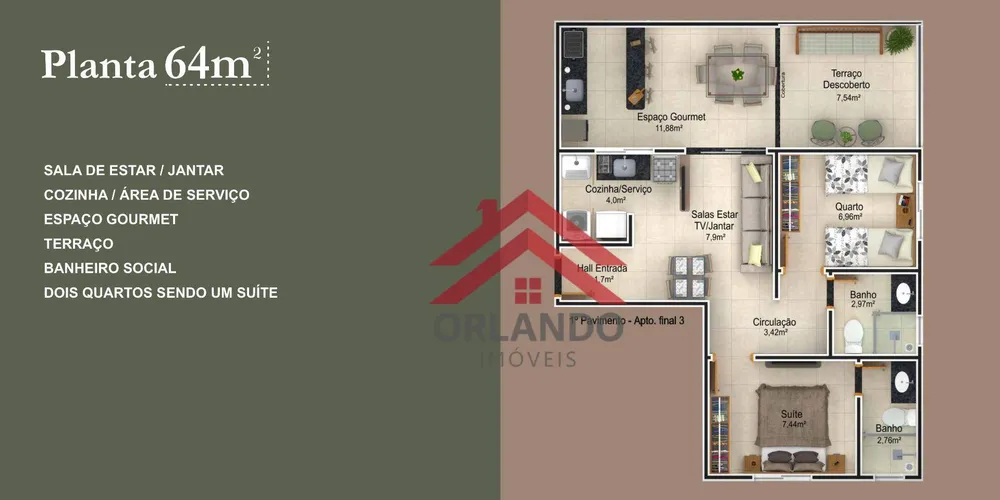 Apartamento, 2 quartos, 50 m² - Foto 4