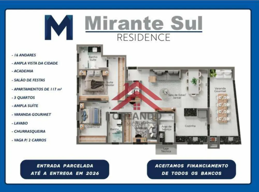 Apartamento, 3 quartos, 117 m² - Foto 1
