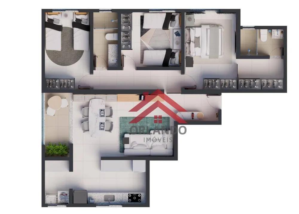 Apartamento, 2 quartos, 67 m² - Foto 2