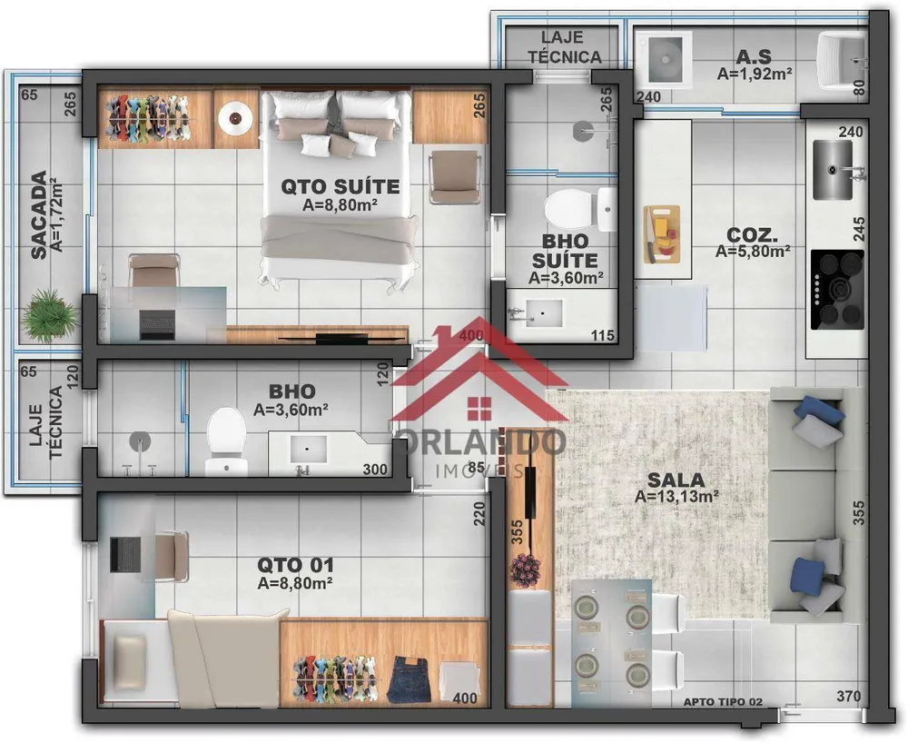 Apartamento, 2 quartos, 56 m² - Foto 4