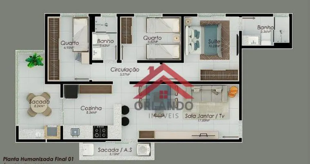 Apartamento, 3 quartos, 84 m² - Foto 2