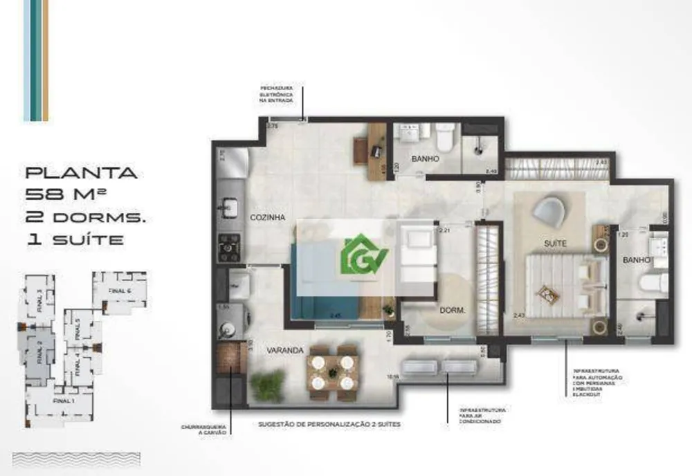 Apartamento, 2 quartos, 58 m² - Foto 5